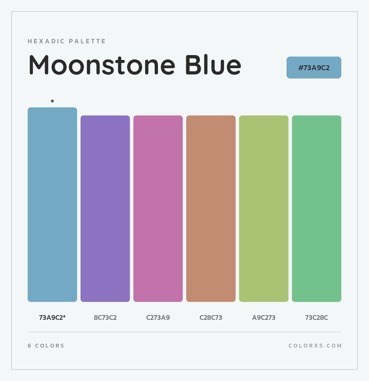 Moonstone Blue - Hexadic Color Palette