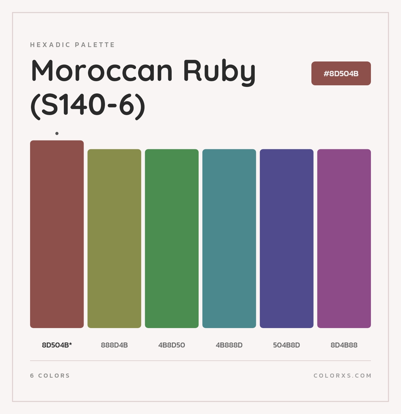 Moroccan Ruby (S140-6) - Hexadic Color Palette