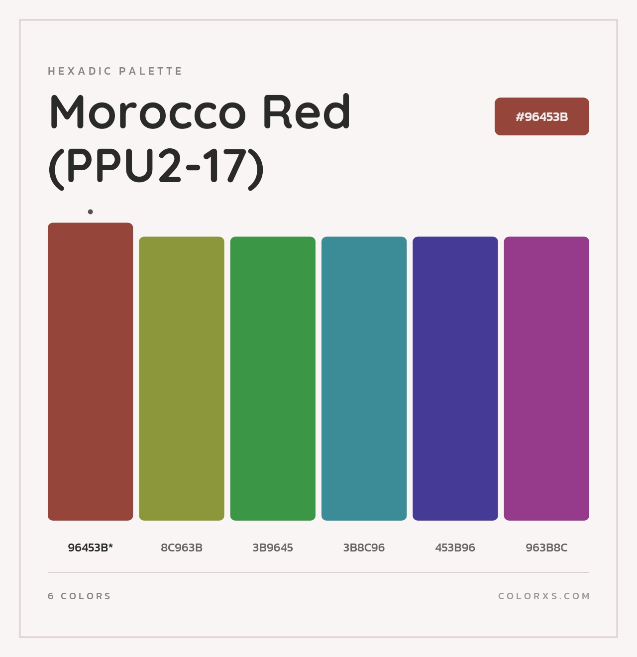 Morocco Red (PPU2-17) - Hexadic Color Palette