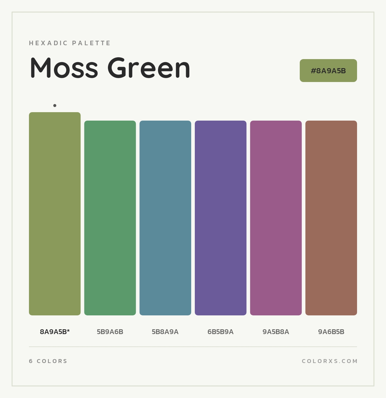Moss Green - Hexadic Color Palette