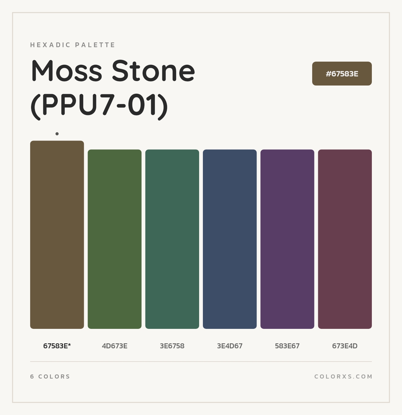 Moss Stone (PPU7-01) - Hexadic Color Palette