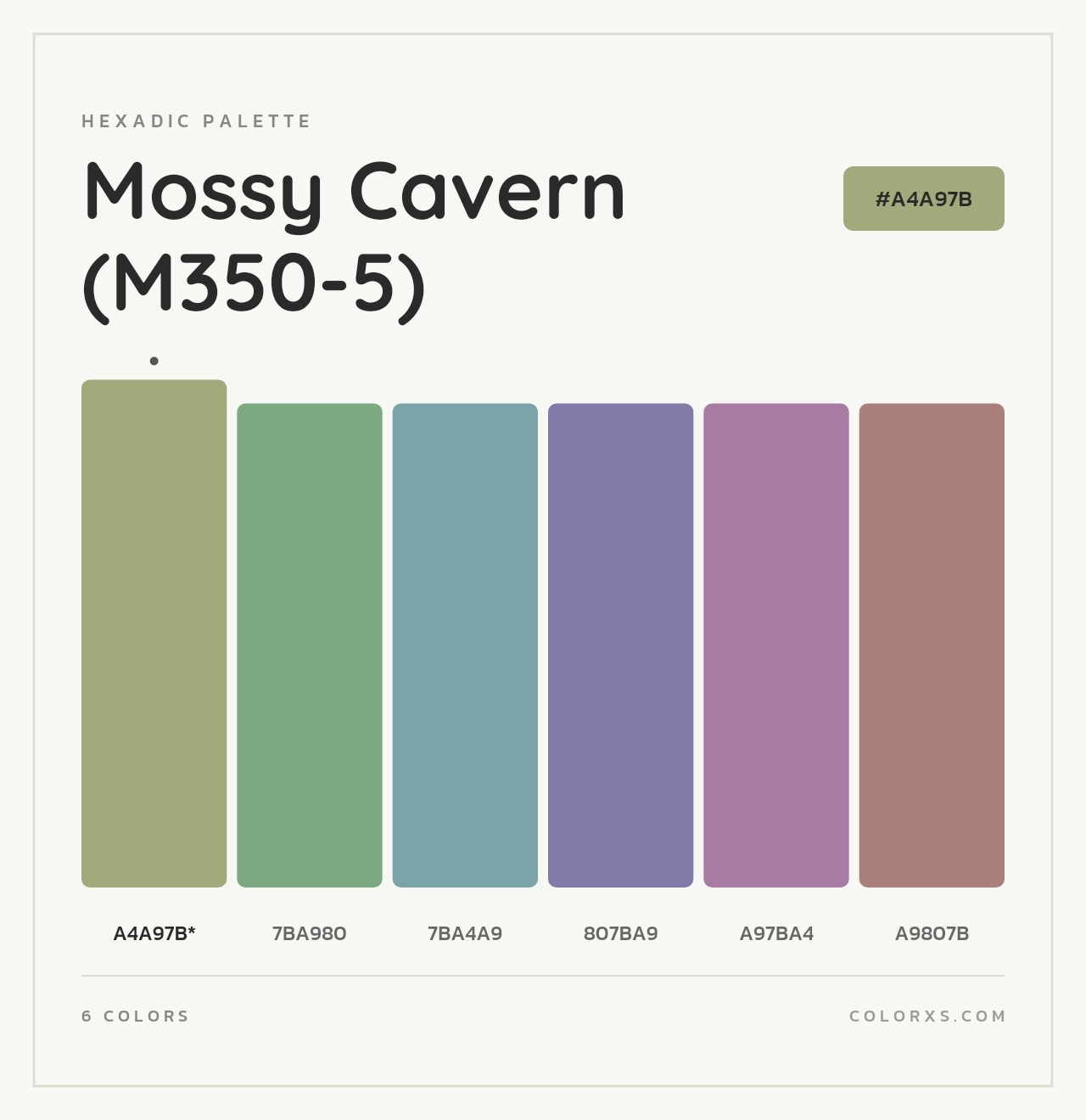 Mossy Cavern (M350-5) - Hexadic Color Palette