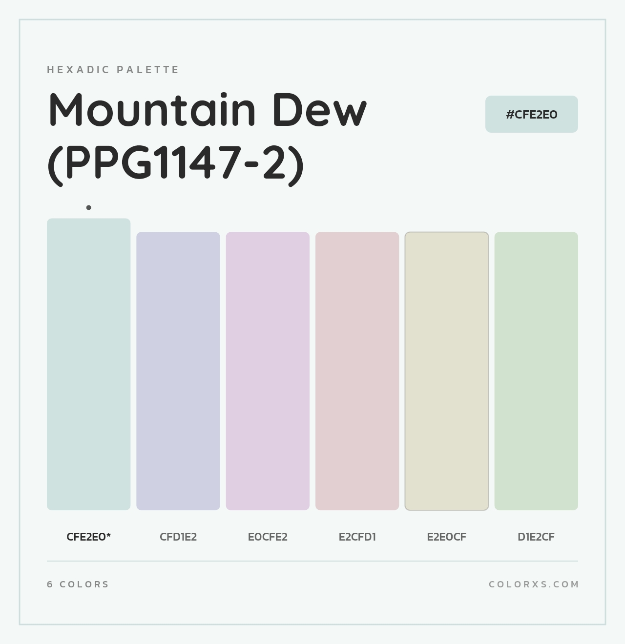 Mountain Dew (PPG1147-2) - Hexadic Color Palette