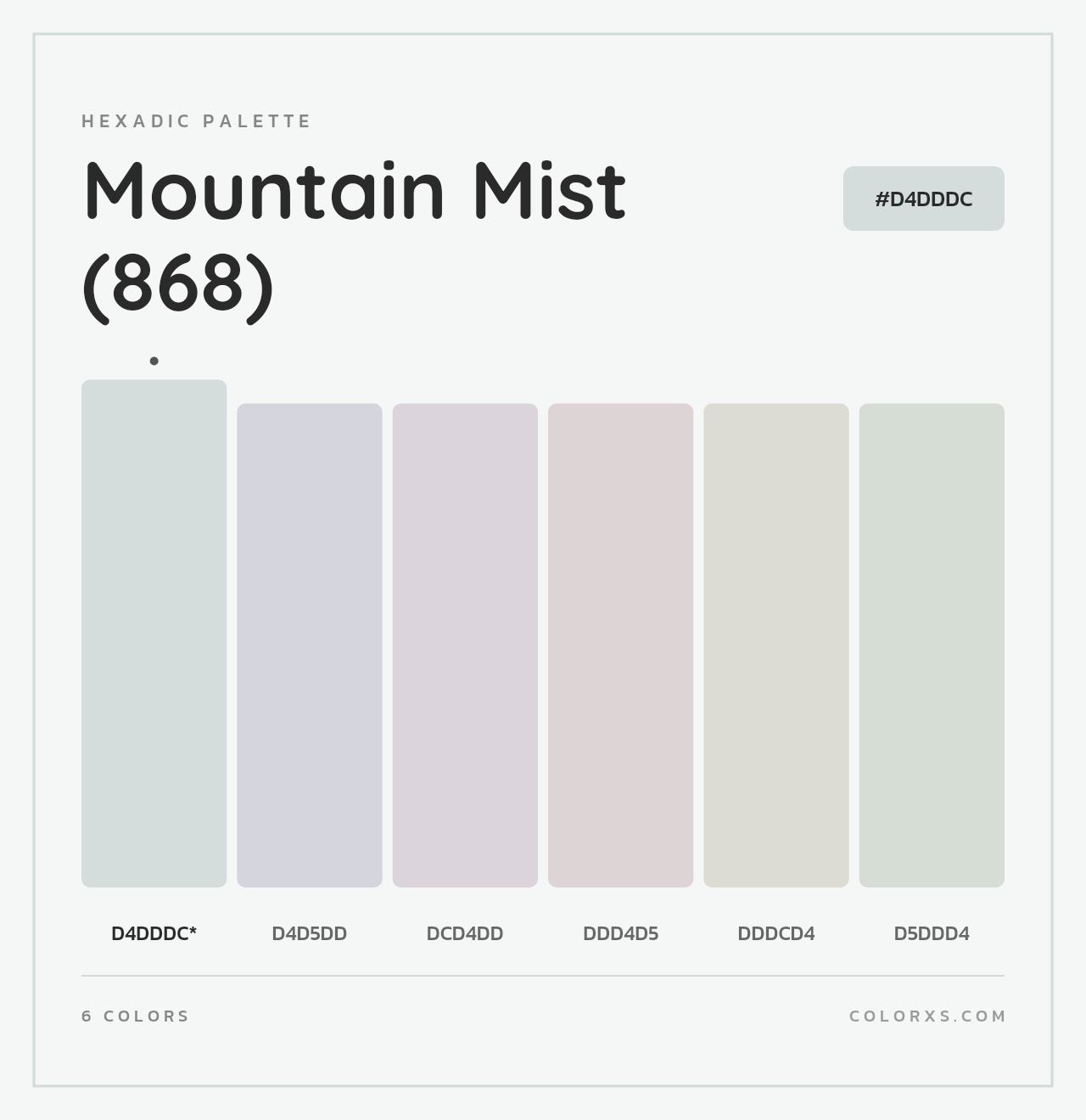 Mountain Mist (868) - Hexadic Color Palette