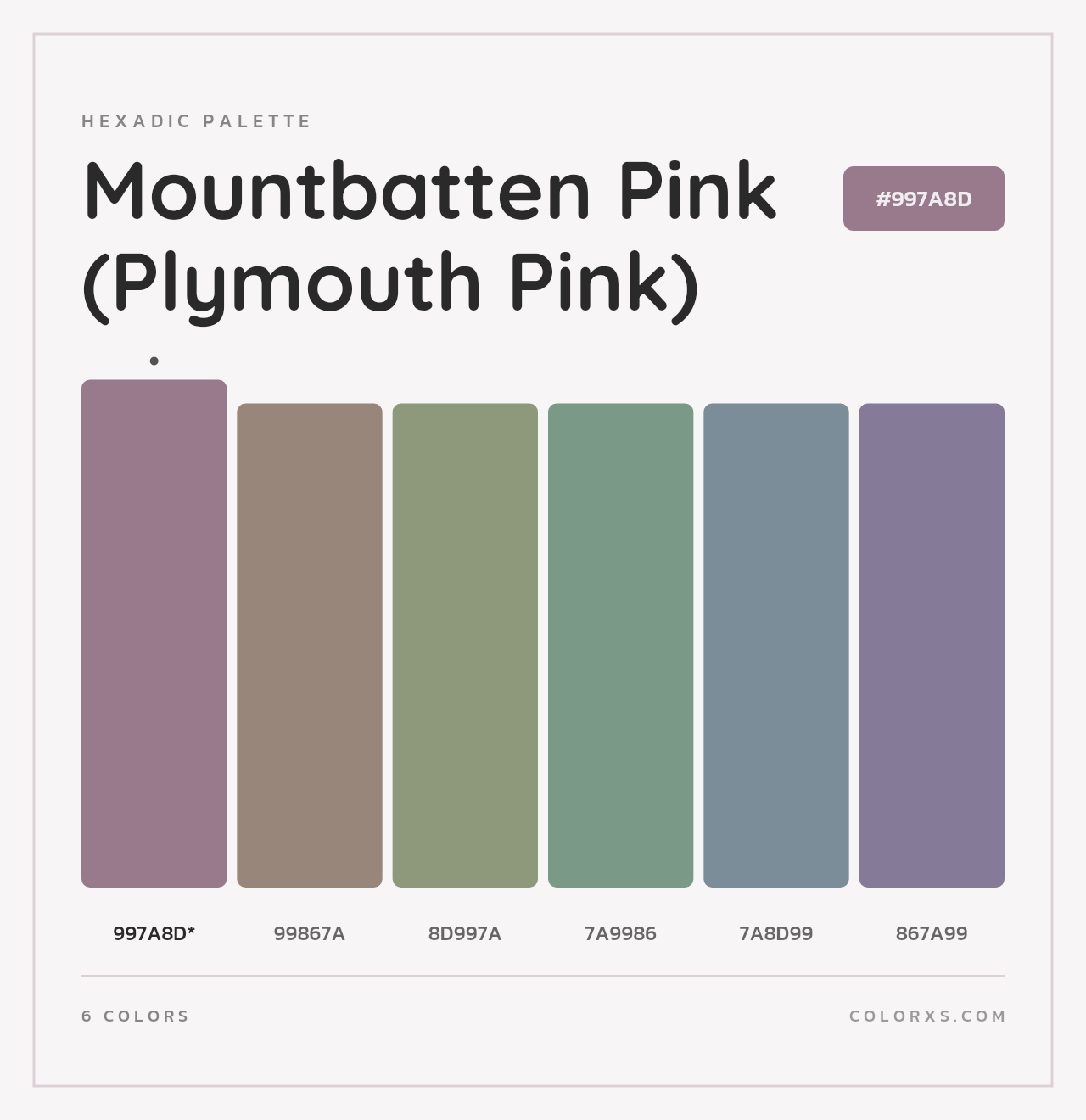 Mountbatten Pink (Plymouth Pink) - Hexadic Color Palette