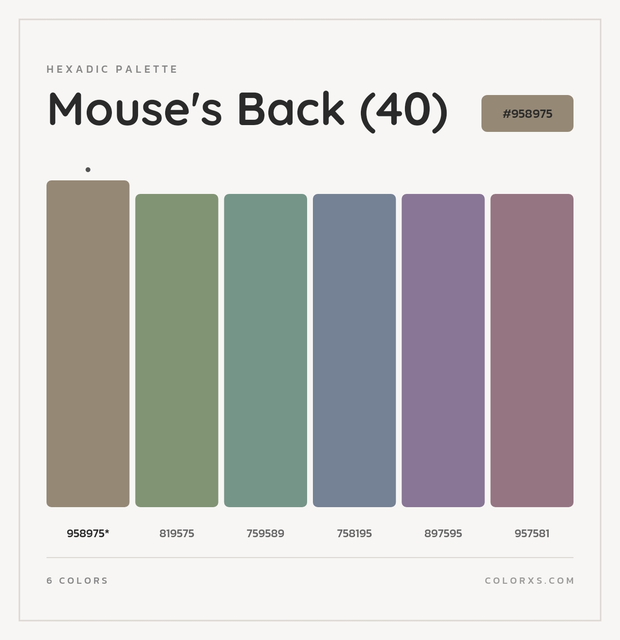 Mouse's Back (40) - Hexadic Color Palette