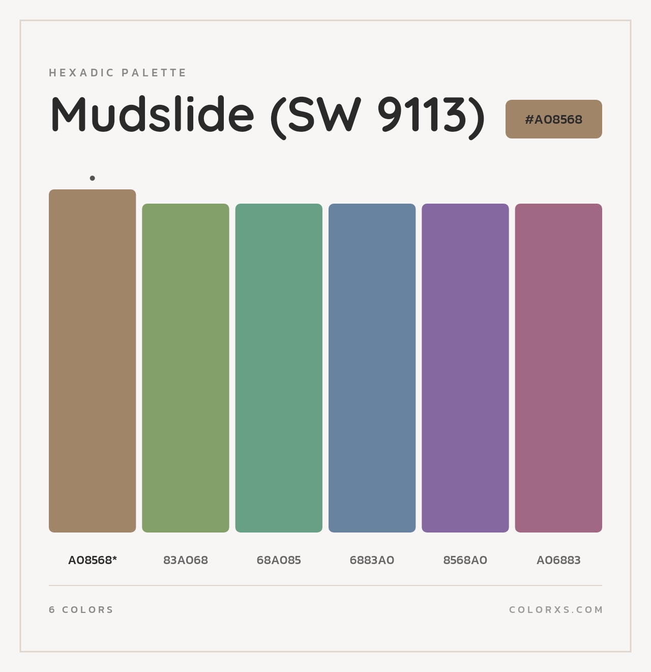 Mudslide (SW 9113) - Hexadic Color Palette