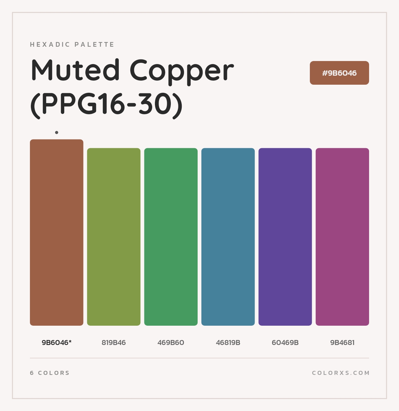 Muted Copper (PPG16-30) - Hexadic Color Palette