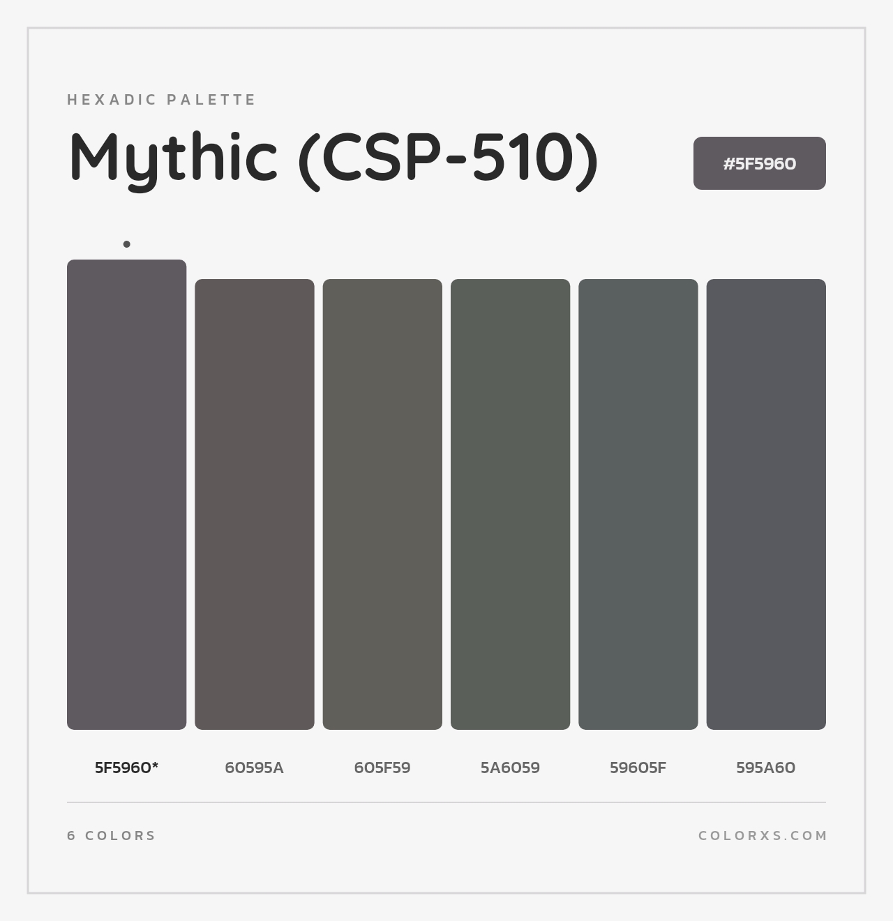 Mythic (CSP-510) - Hexadic Color Palette