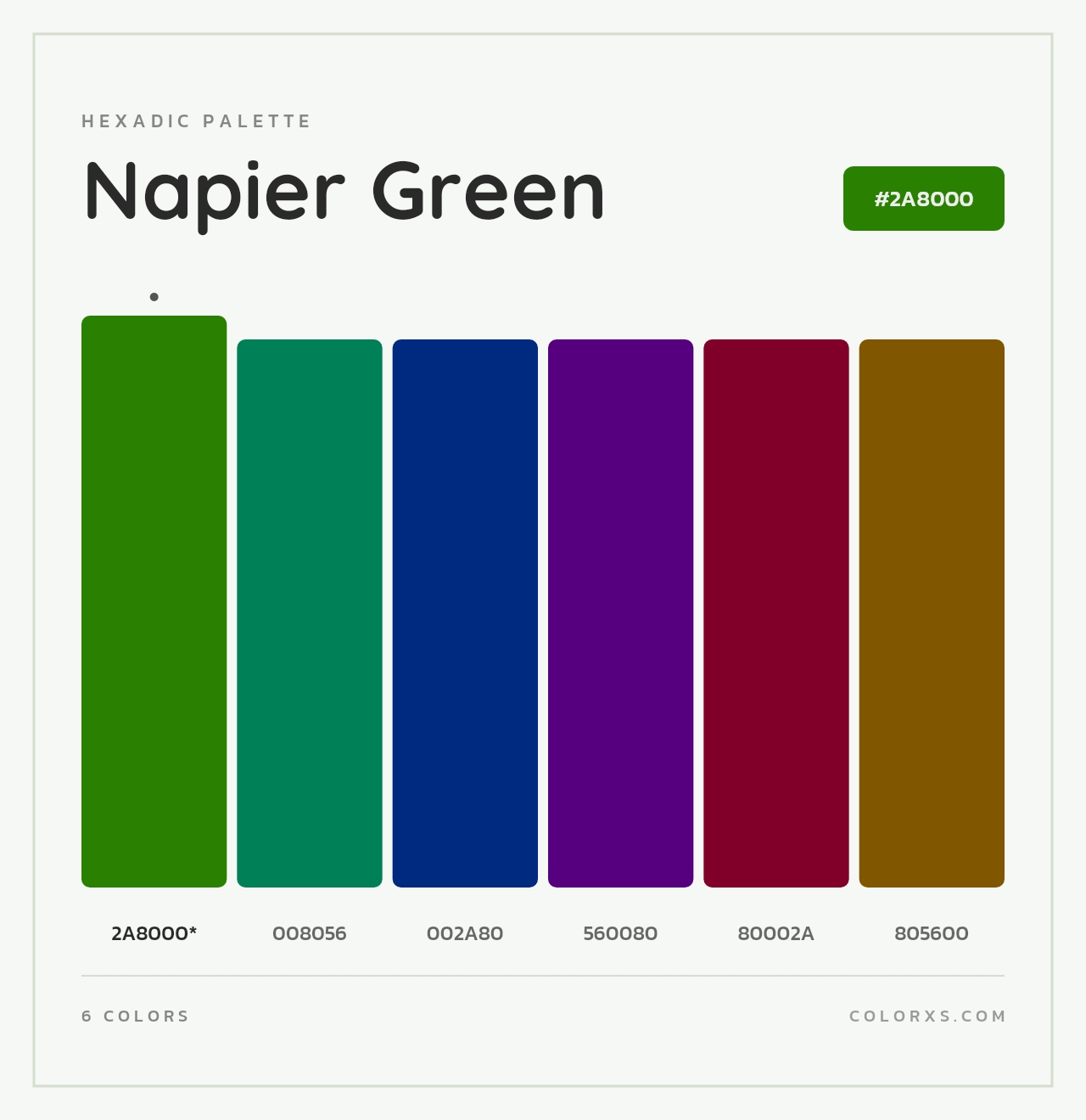 Napier Green - Hexadic Color Palette