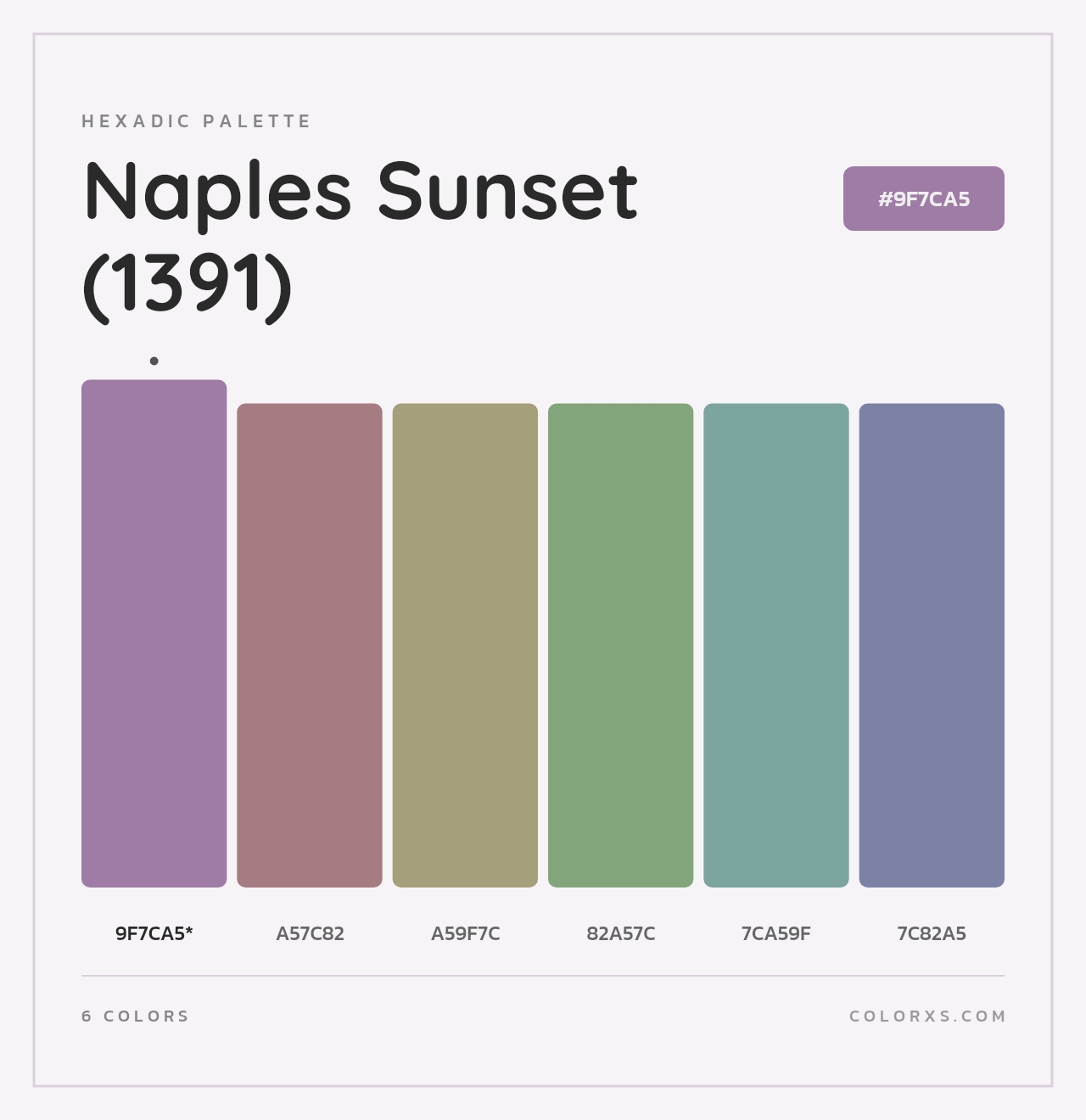 Naples Sunset (1391) - Hexadic Color Palette