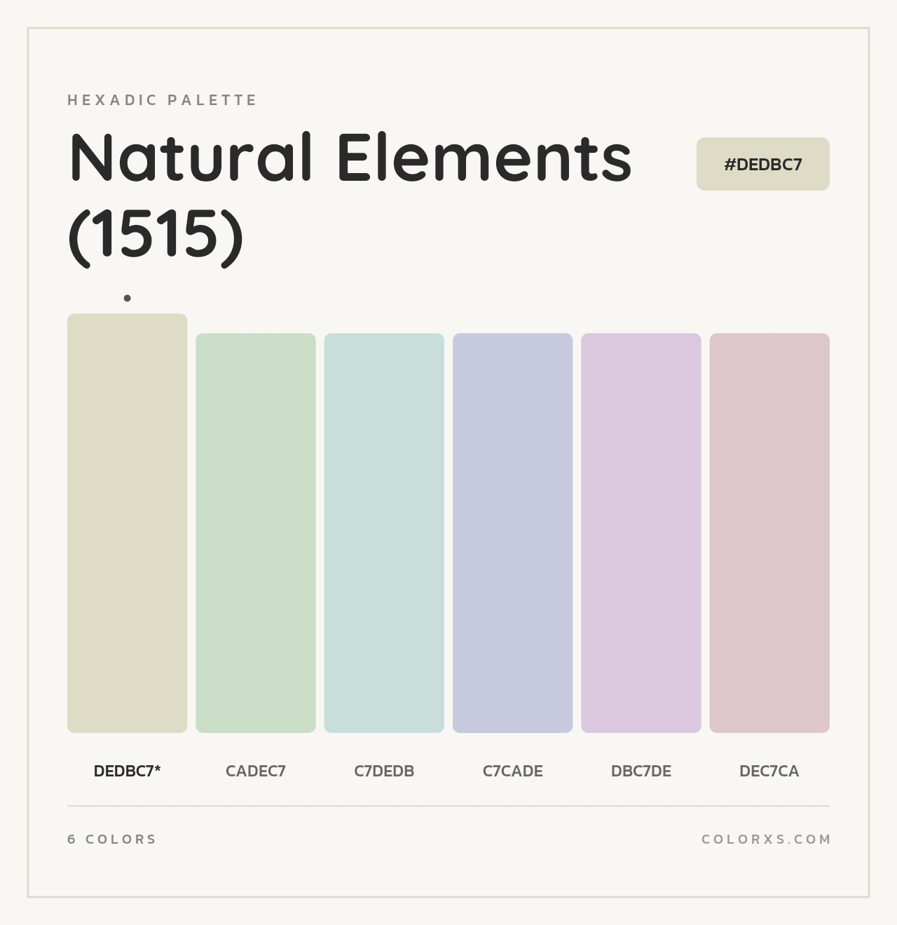 Natural Elements (1515) - Hexadic Color Palette