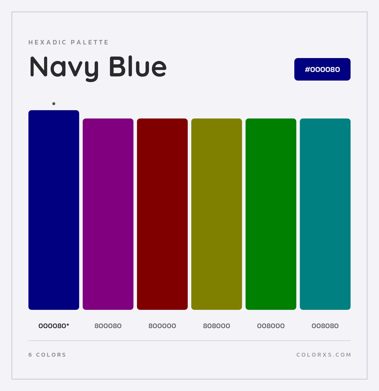 Navy Blue - Hexadic Color Palette