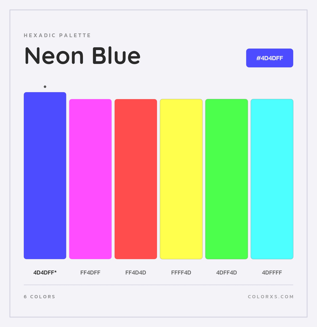 Neon Blue - Hexadic Color Palette