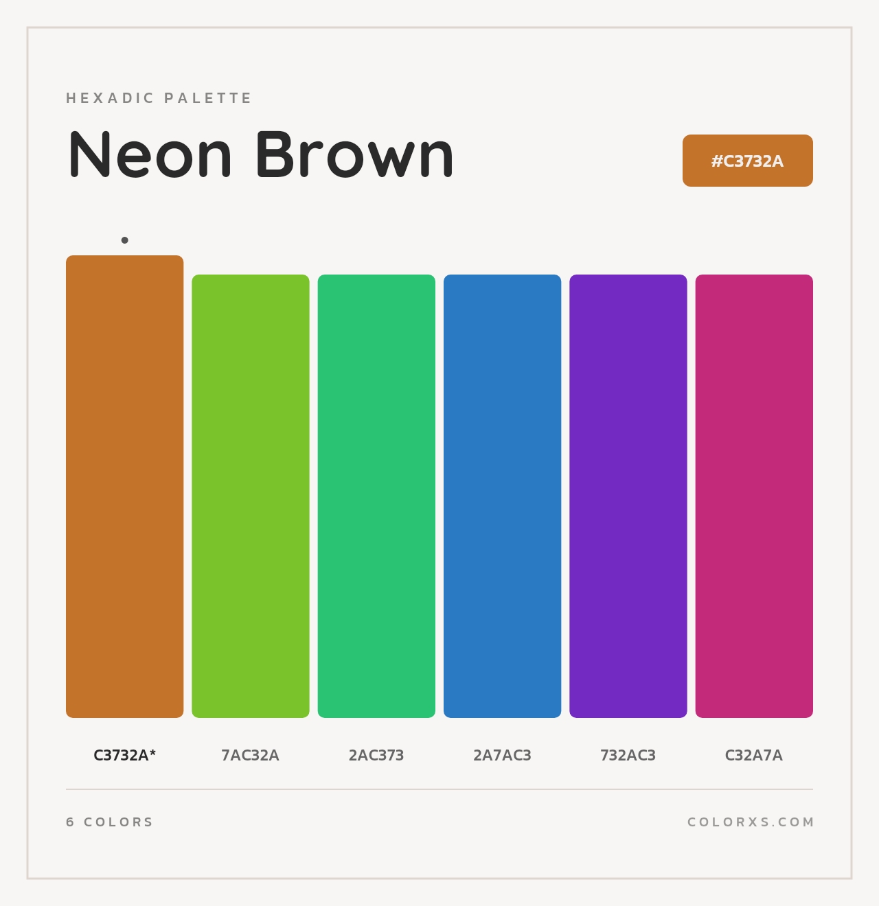 Neon Brown - Hexadic Color Palette