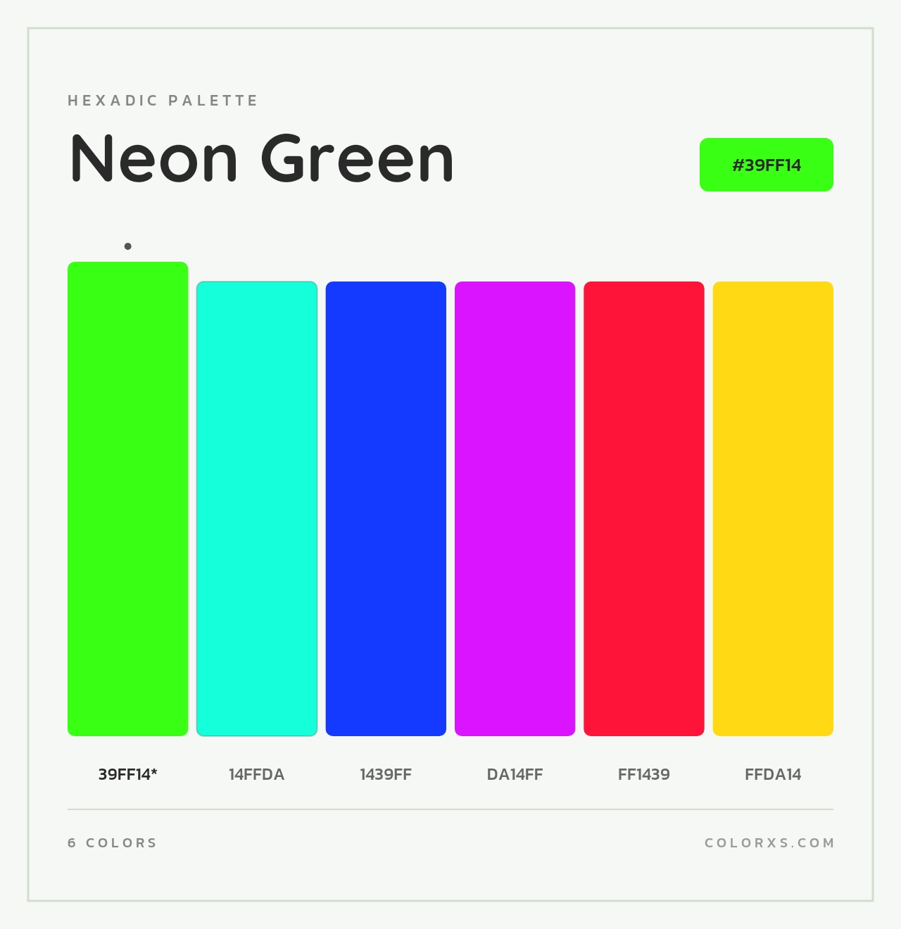 Neon Green - Hexadic Color Palette