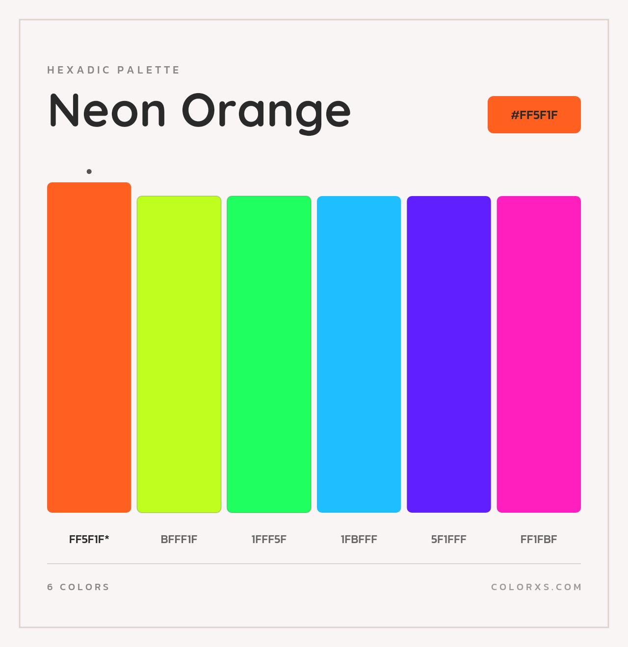 Neon Orange - Hexadic Color Palette