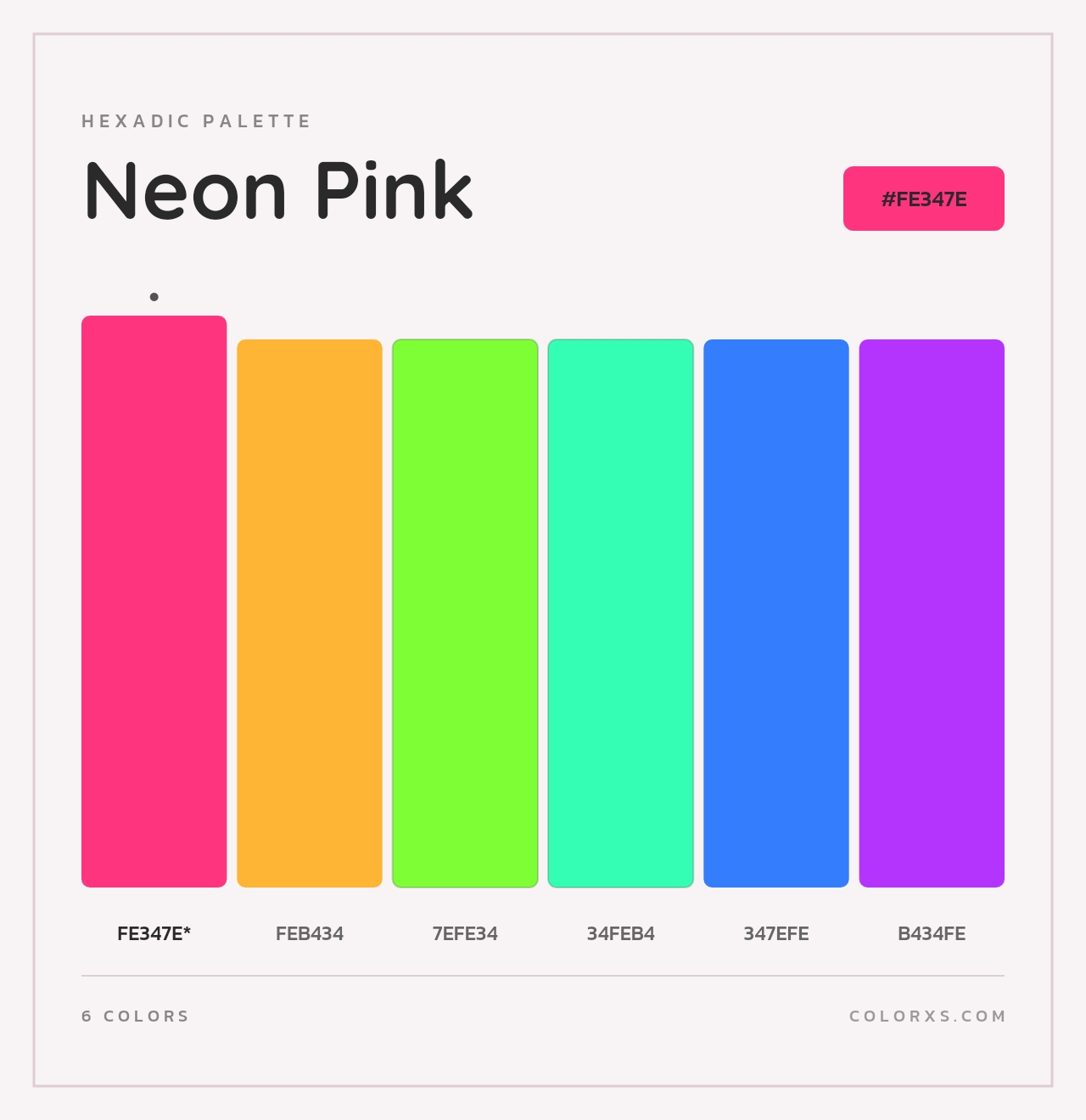 Neon Pink - Hexadic Color Palette