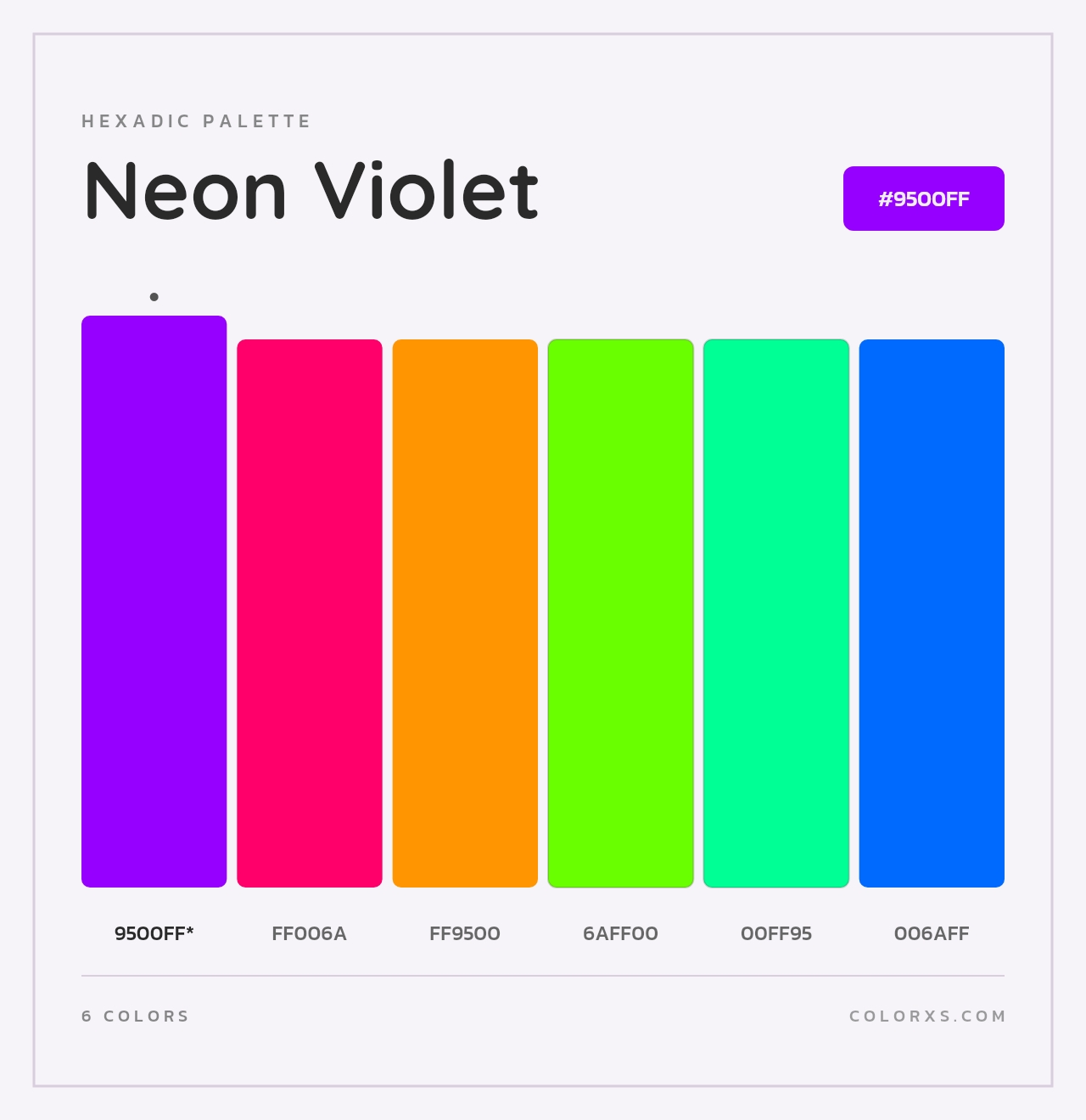 Neon Violet - Hexadic Color Palette