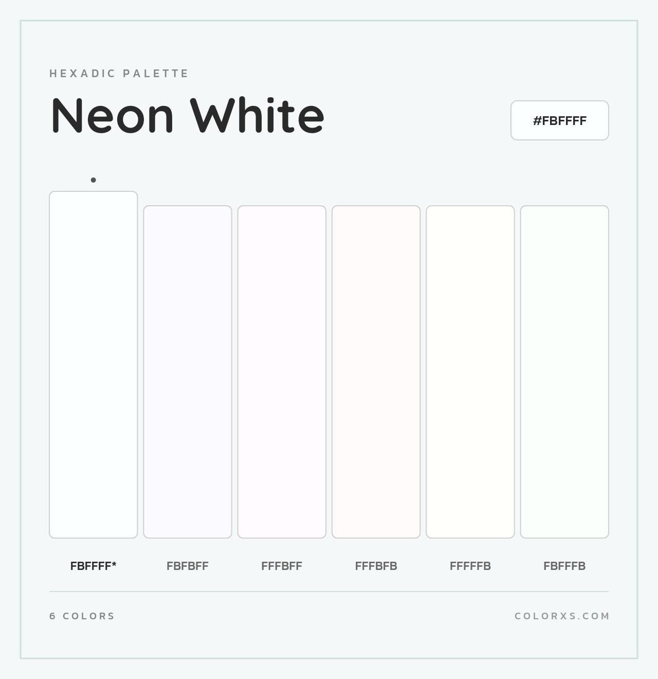 Neon White - Hexadic Color Palette