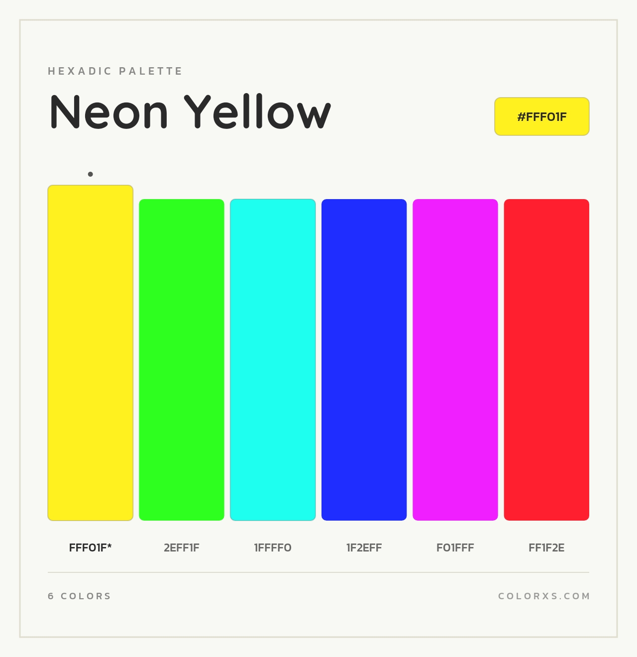 Neon Yellow - Hexadic Color Palette