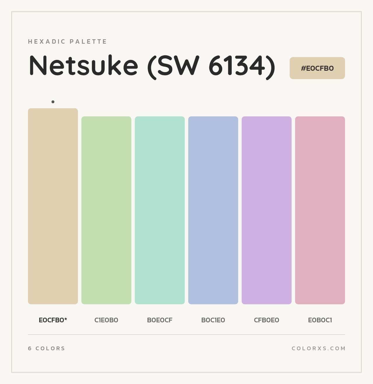 Netsuke (SW 6134) - Hexadic Color Palette