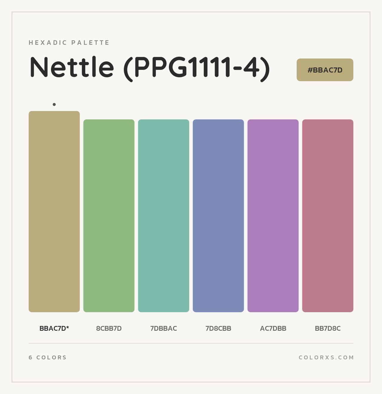 Nettle (PPG1111-4) - Hexadic Color Palette