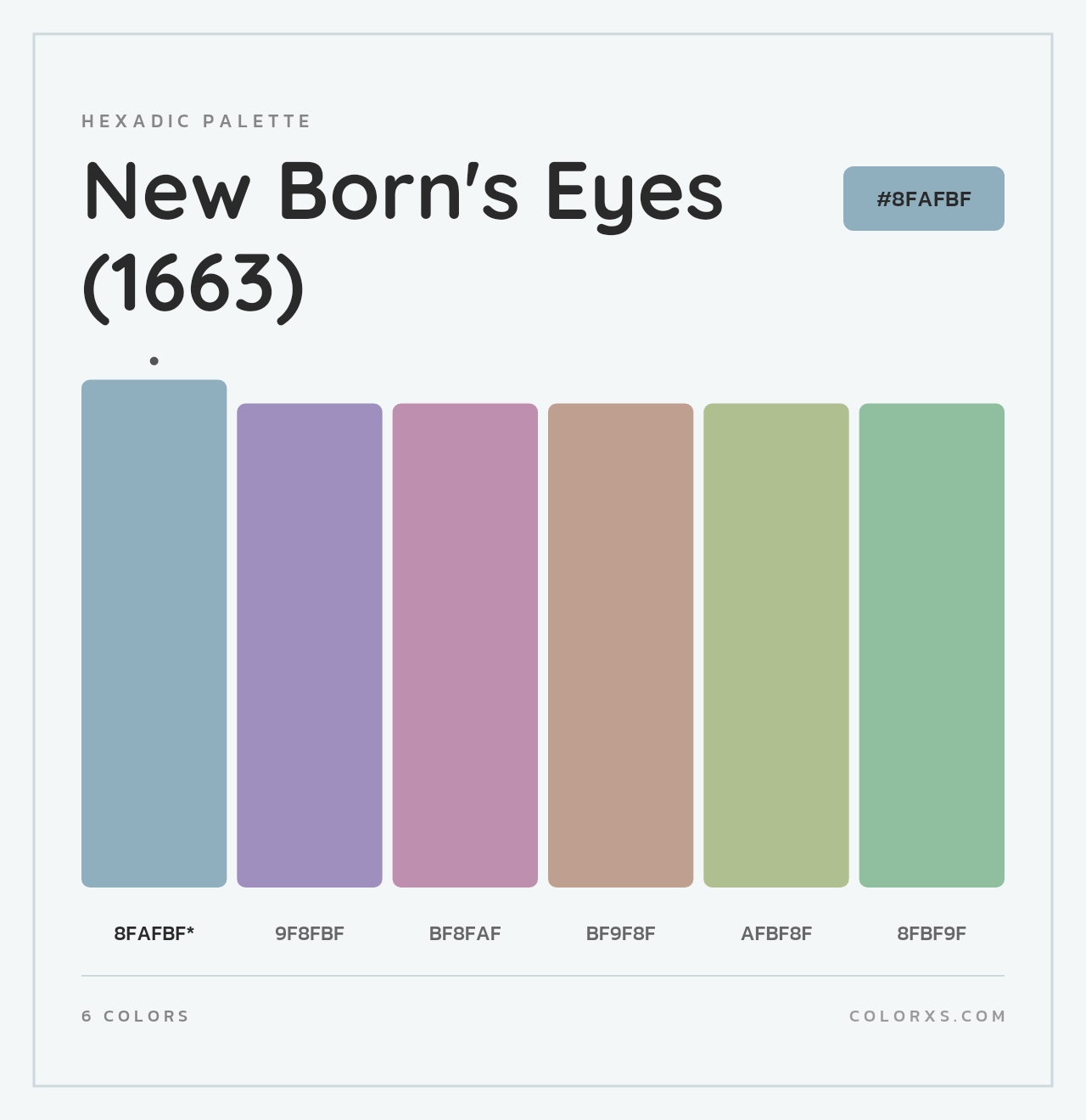 New Born's Eyes (1663) - Hexadic Color Palette