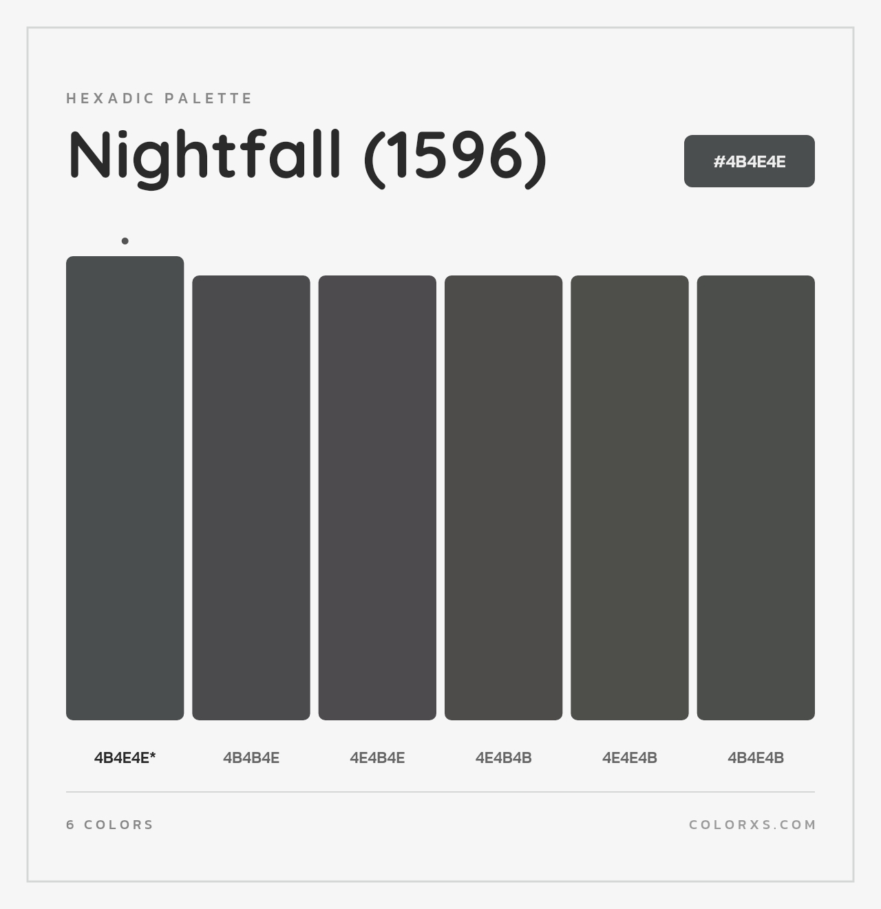 Nightfall (1596) - Hexadic Color Palette
