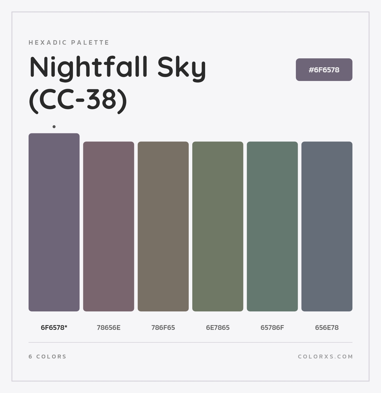Nightfall Sky (CC-38) - Hexadic Color Palette