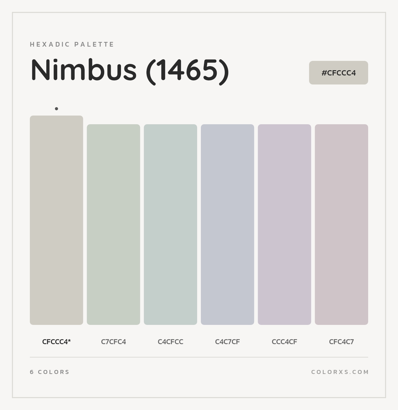 Nimbus (1465) - Hexadic Color Palette