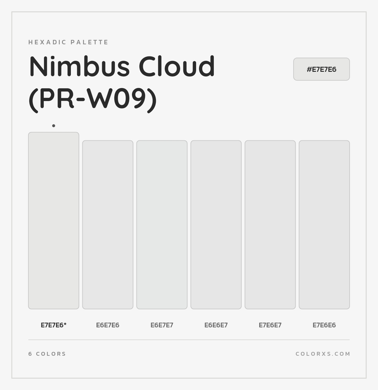 Nimbus Cloud (PR-W09) - Hexadic Color Palette