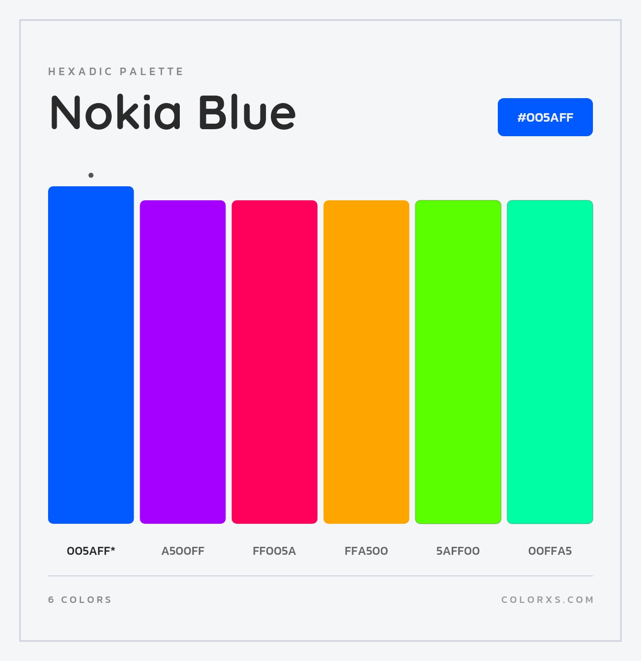 Nokia Blue - Hexadic Color Palette