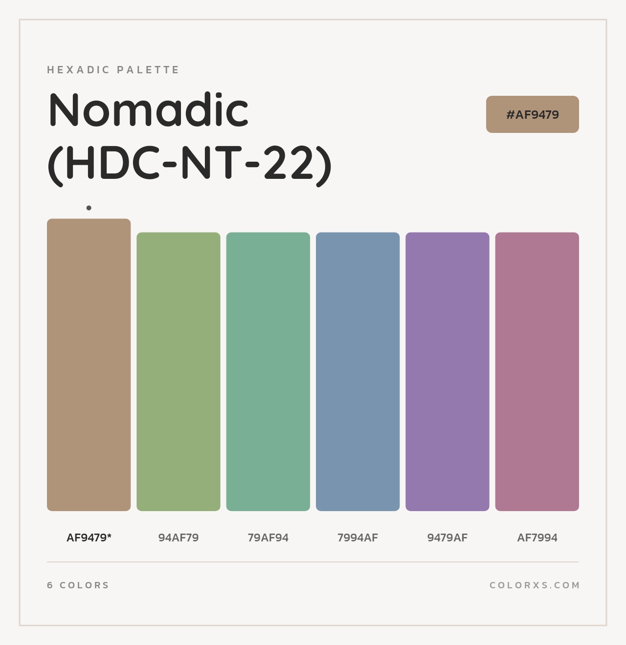 Nomadic (HDC-NT-22) - Hexadic Color Palette