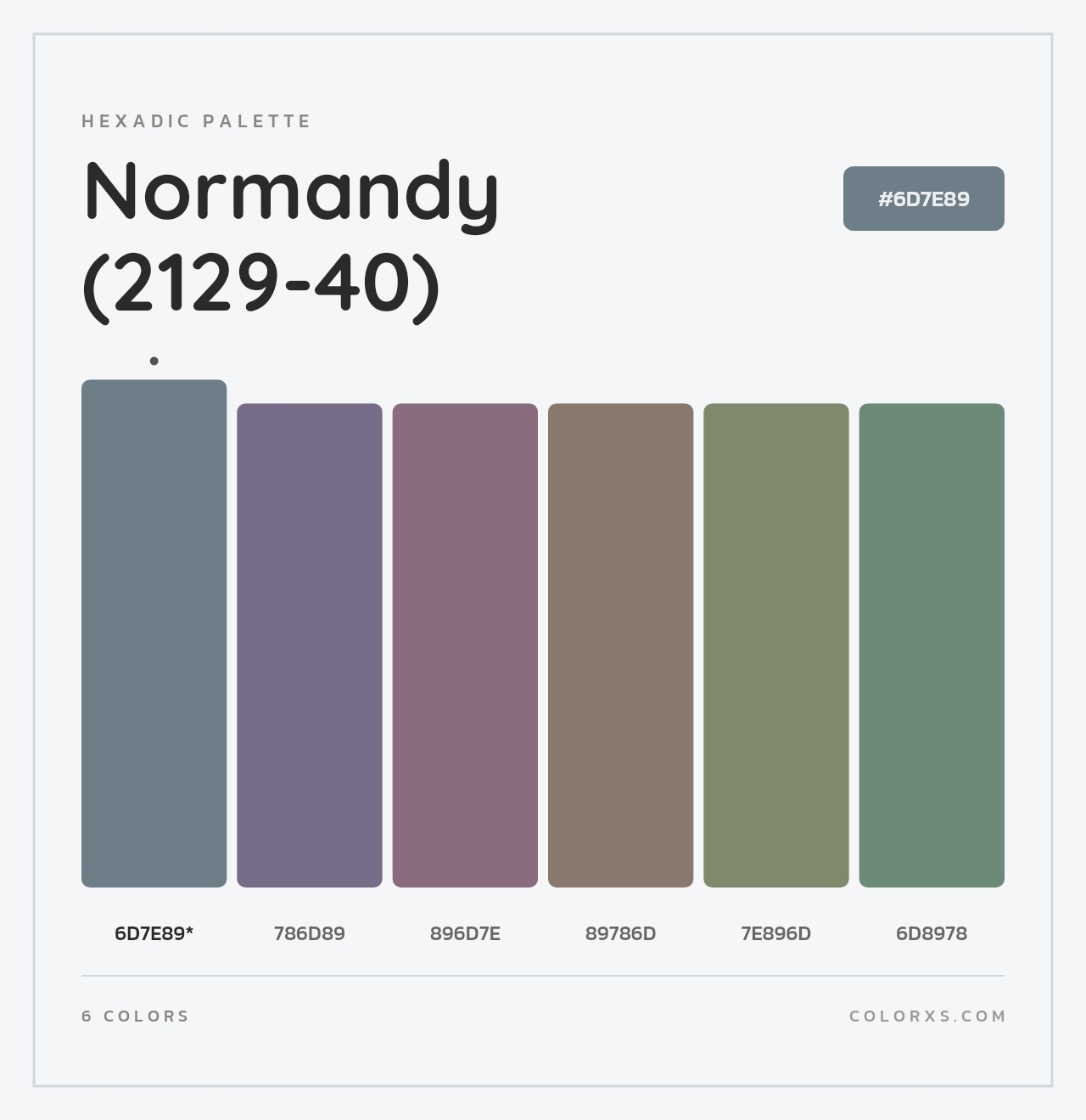 Normandy (2129-40) - Hexadic Color Palette