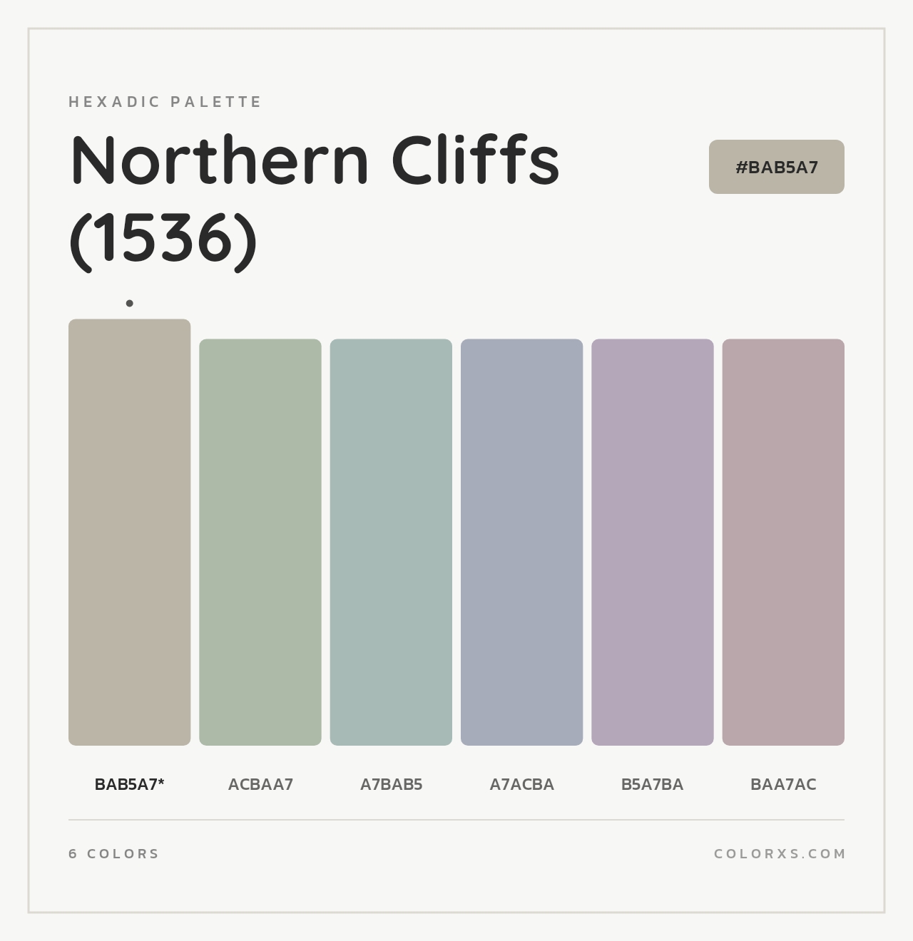 Northern Cliffs (1536) - Hexadic Color Palette