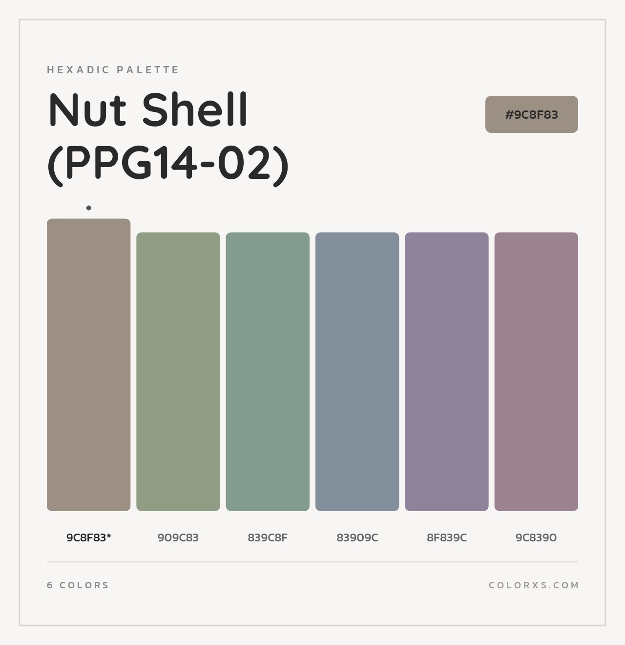 Nut Shell (PPG14-02) - Hexadic Color Palette