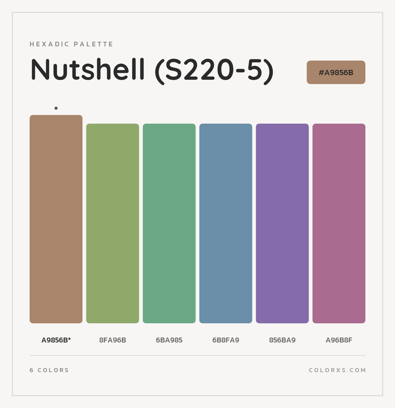 Nutshell (S220-5) - Hexadic Color Palette