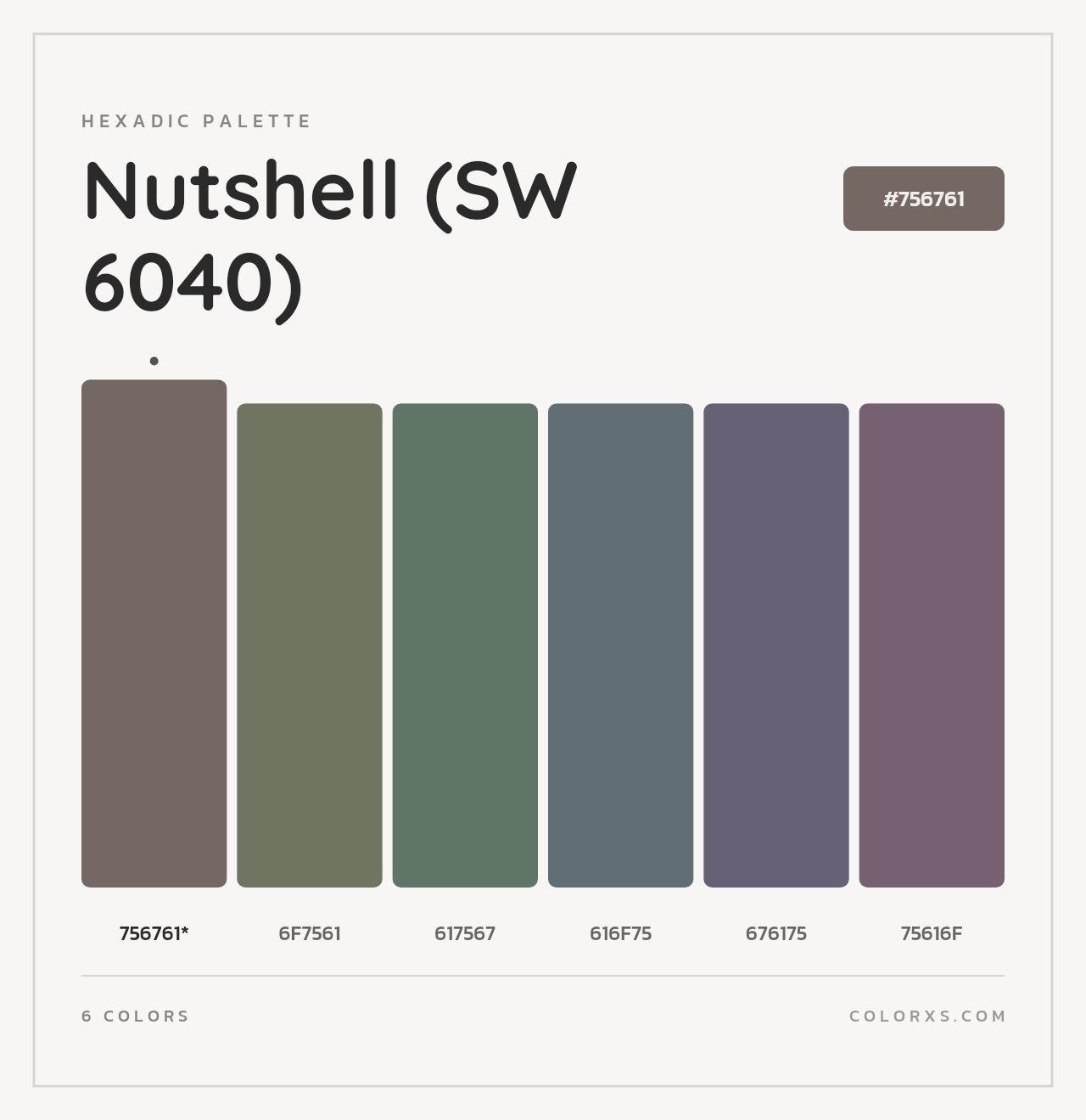 Nutshell (SW 6040) - Hexadic Color Palette
