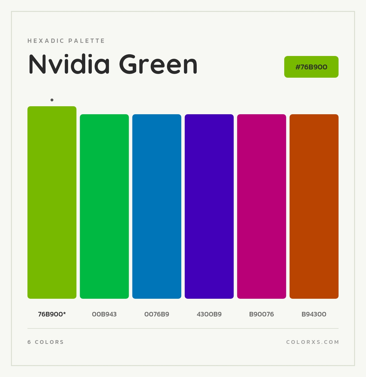 Nvidia Green - Hexadic Color Palette