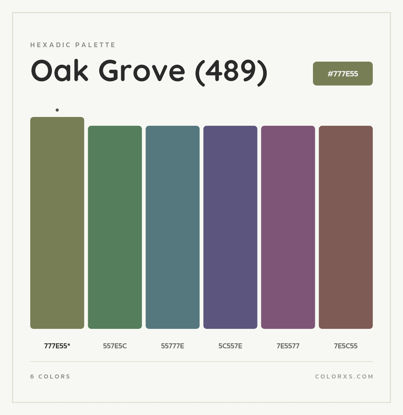 Oak Grove (489) - Hexadic Color Palette