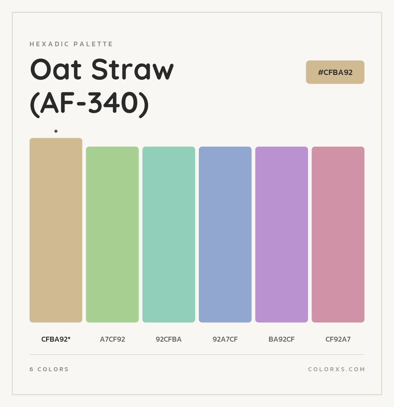Oat Straw (AF-340) - Hexadic Color Palette