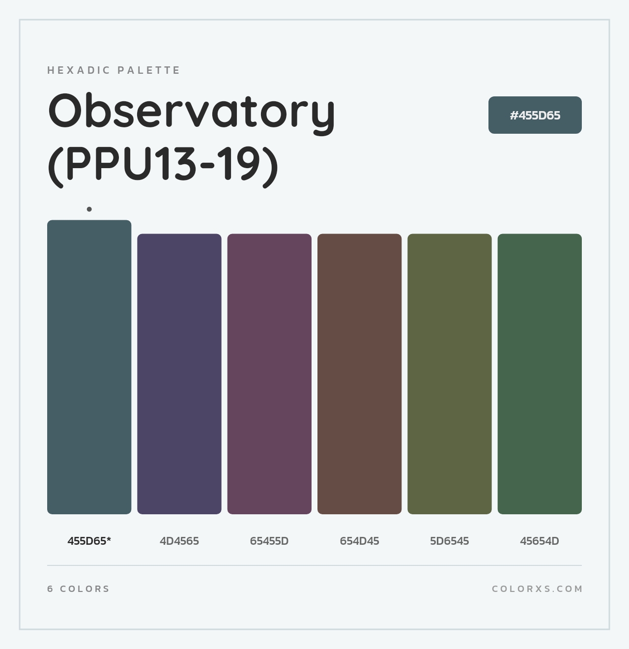 Observatory (PPU13-19) - Hexadic Color Palette