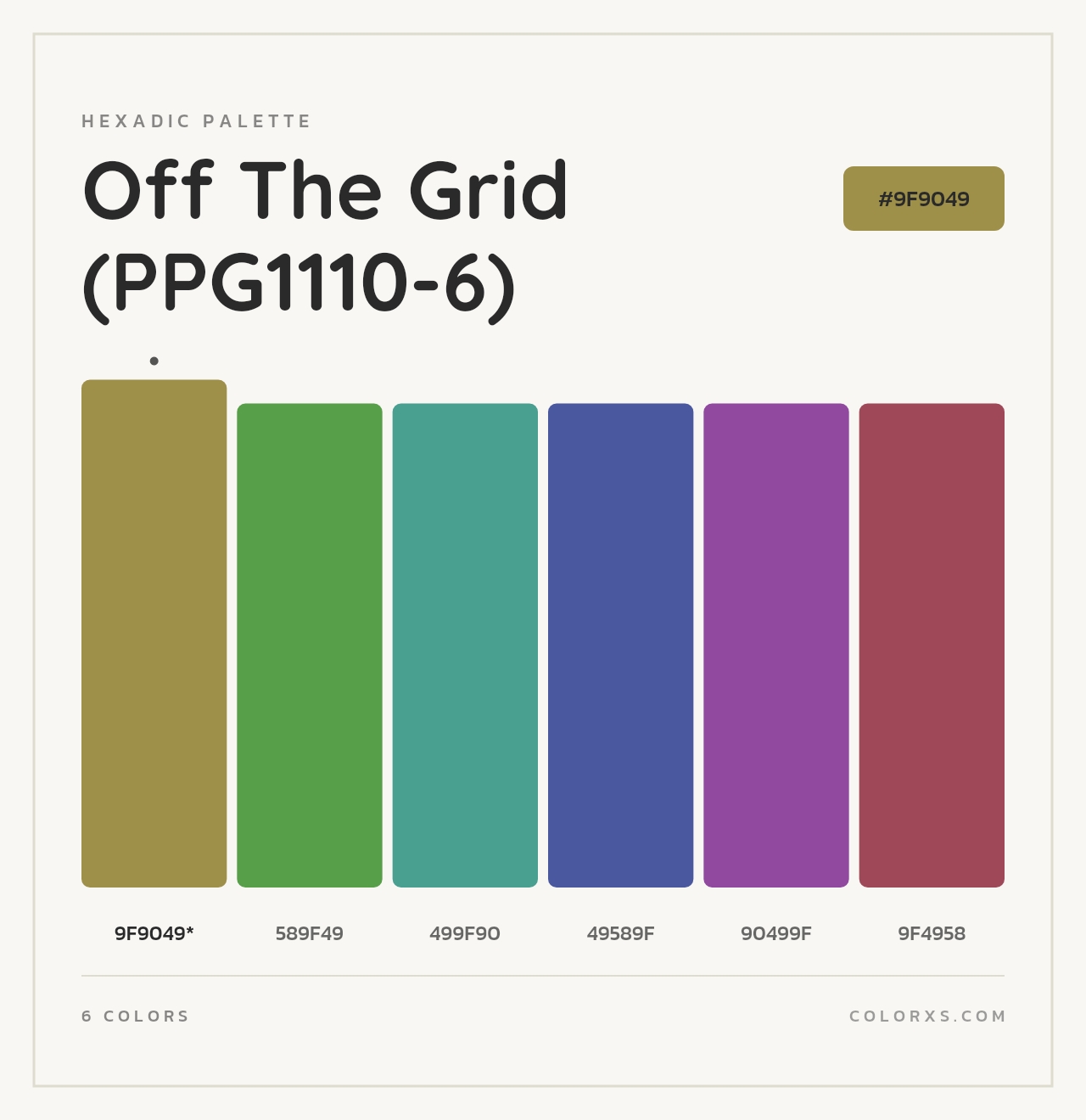 Off The Grid (PPG1110-6) - Hexadic Color Palette