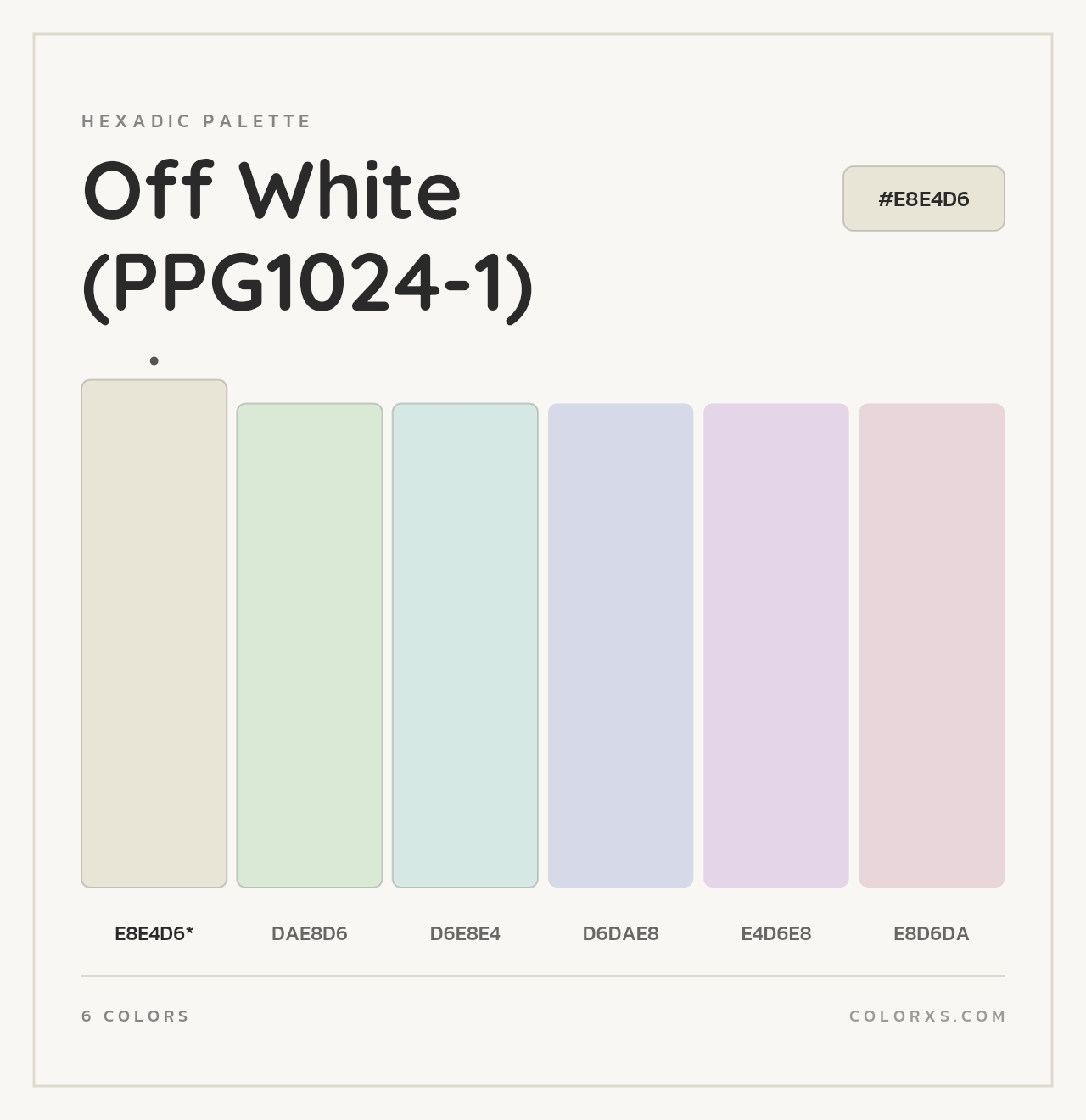 Off White (PPG1024-1) - Hexadic Color Palette