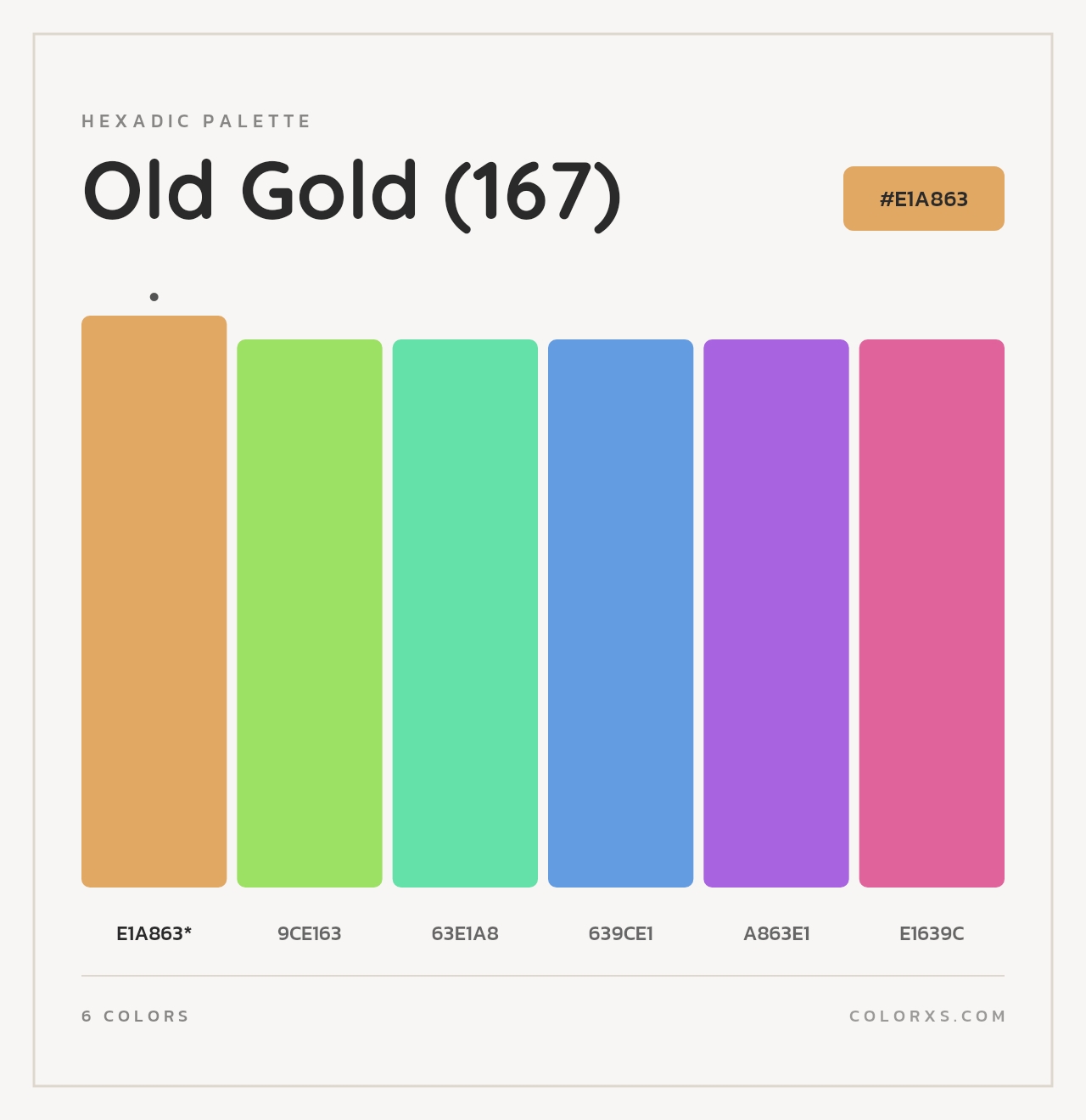 Old Gold (167) - Hexadic Color Palette