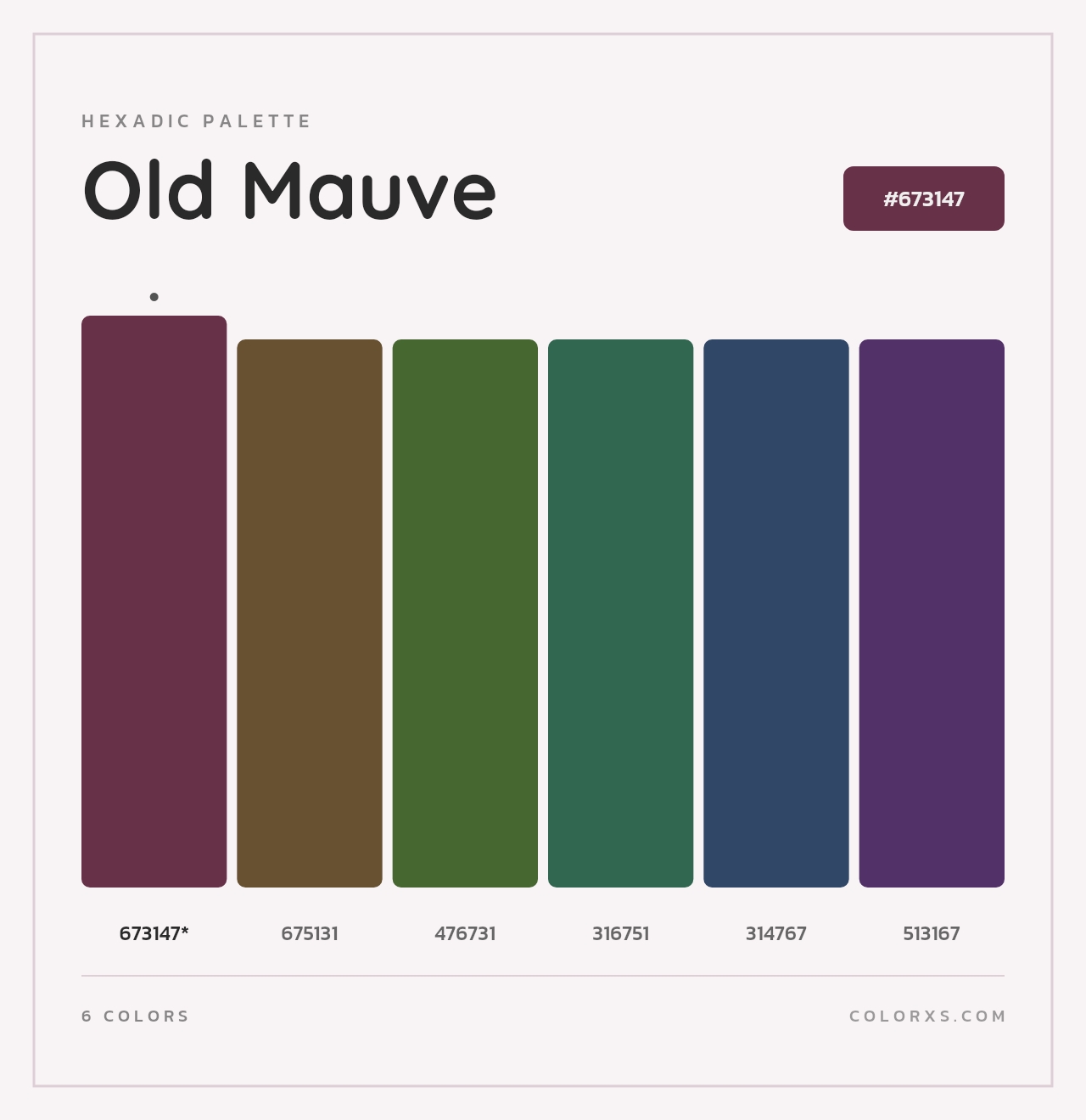 Old Mauve - Hexadic Color Palette