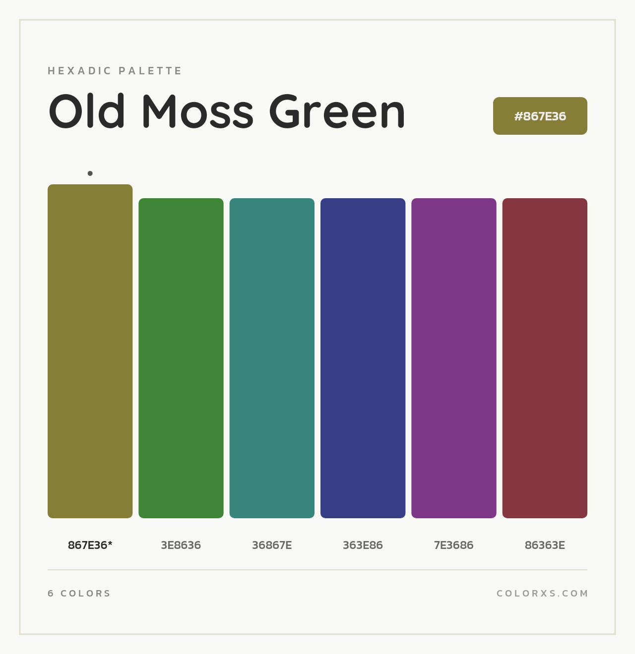 Old Moss Green - Hexadic Color Palette