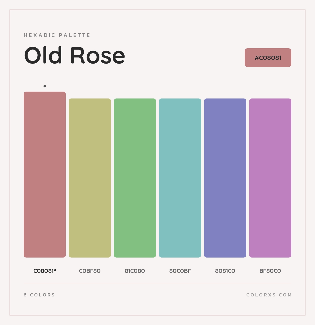Old Rose - Hexadic Color Palette