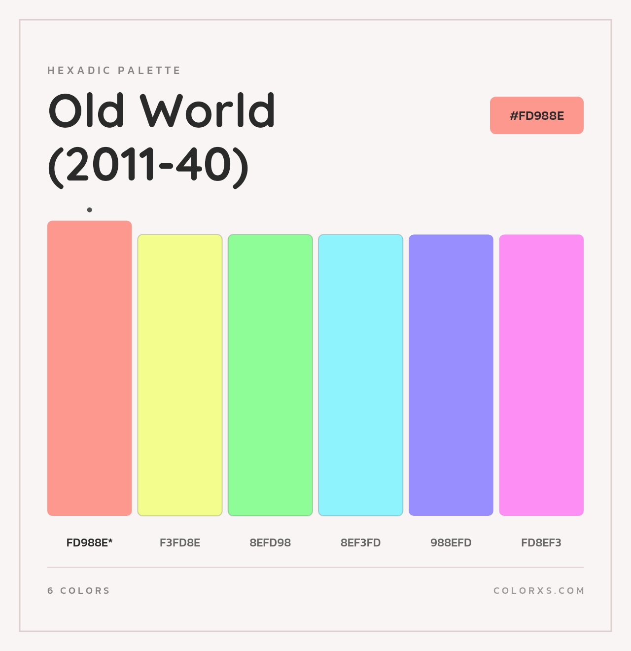 Old World (2011-40) - Hexadic Color Palette